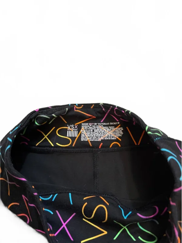 Y2K Victoria’s Secret XS Low Rise Black Flare Yoga Pants Multicolor Logo - Image 5