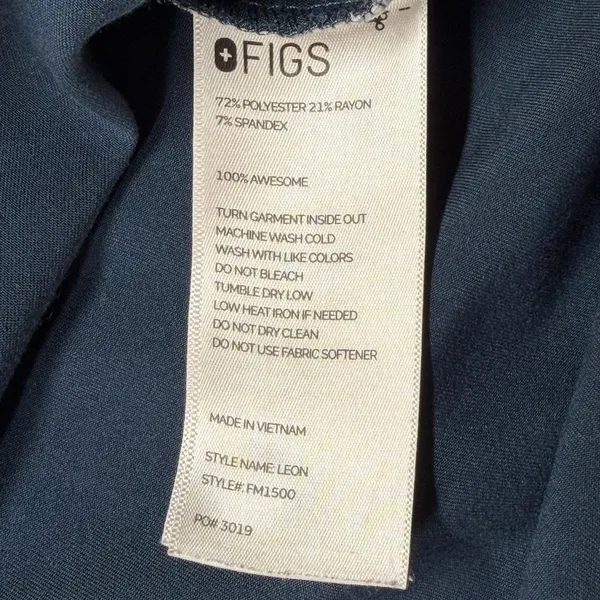 FIGS Leon Scrub Top Men’s XL Navy Blue Technical Collection V-Neck 3 Pocket - Image 5