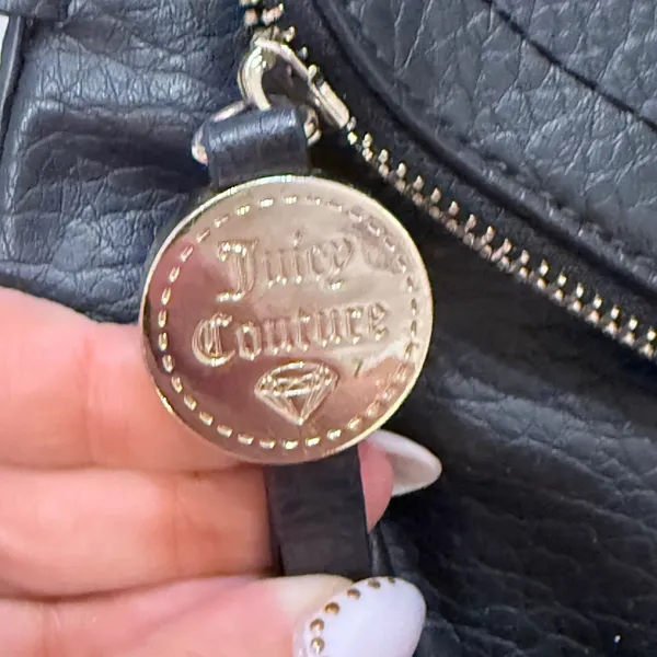 Juicy Couture Black Faux Leather Crossbody Bag Gold Hardware AJCH341020 - Image 2