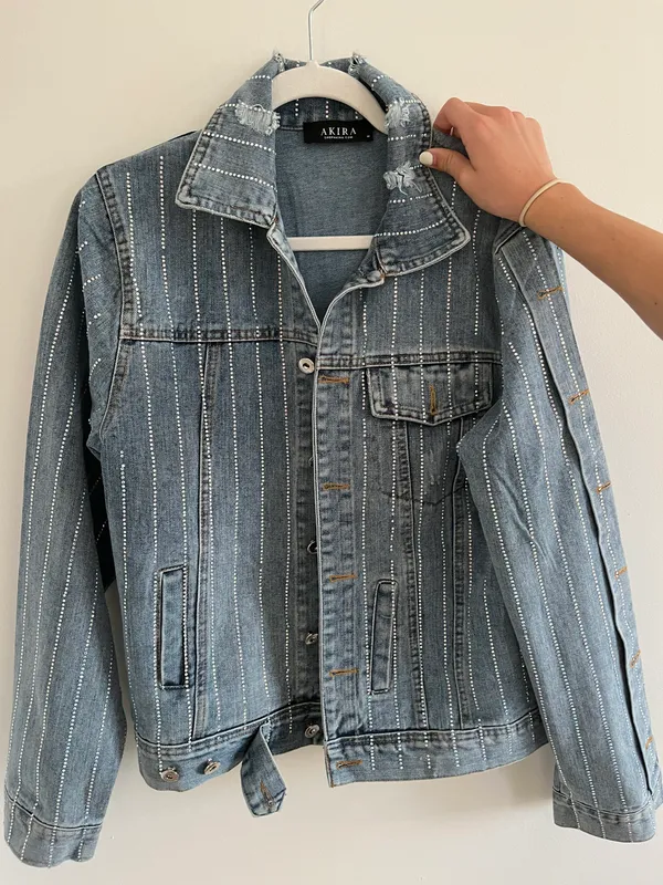 Rhinestone Denim Jacket Size M - Image 2