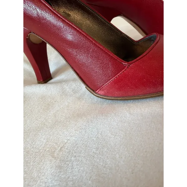 Vintage Fornarina LTD Pump Heel Women Size 8.5 Maroon Red Slip-On Round Toe - Image 4