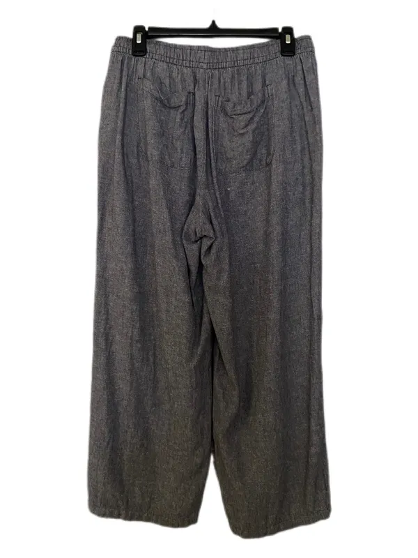 Old Navy Wide-Leg Linen Blend Pull-On Pants in Light Charcoal Heather Size S - Image 3