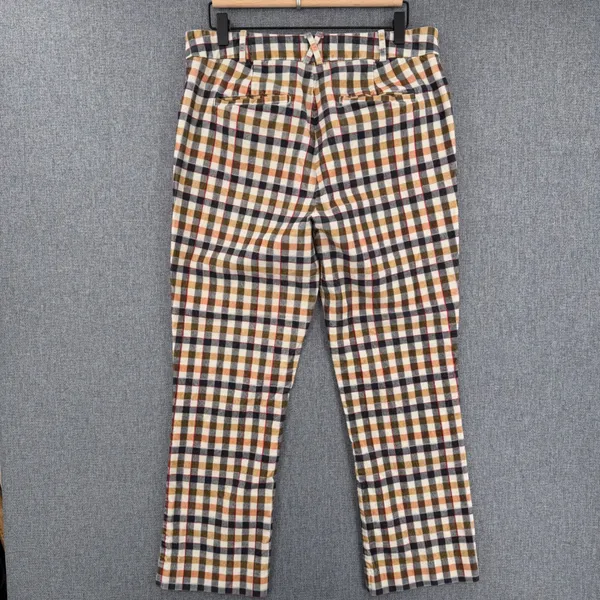 Anthropologie Essential Collection Plaid Corduroy Straight Leg Trouser Pant 12 - Image 2