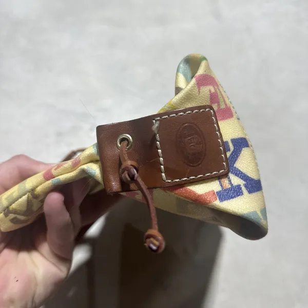 Vintage Dooney & Bourke Coated Graffiti Tote Purse Y2K Handbag Leather Straps - Image 8