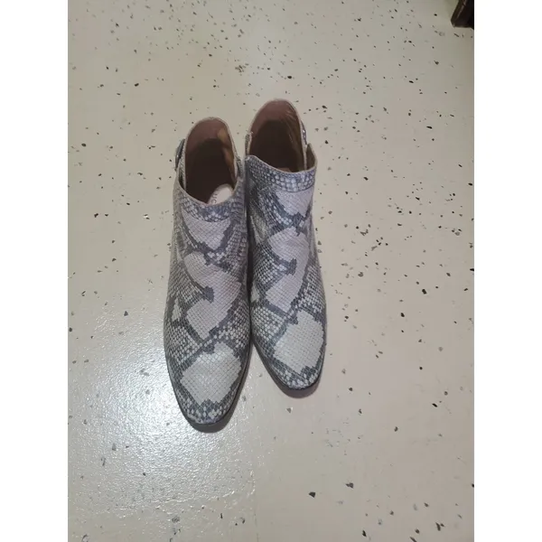 Lucky Brand Snake Print Leather Booties Zip Up Womens Shoes 9.5/40 - Image 3