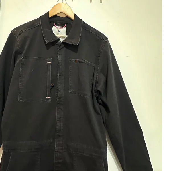 Ripton & Co Unisex Coverall Black Denim Jumpsuit Small NWT Utility Workwear - Image 3