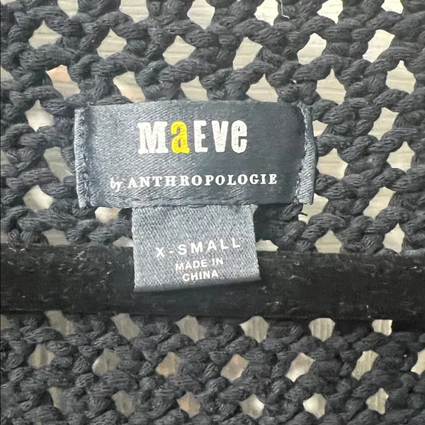 Anthropologie Maeve Tammie Jo Sweater Vest – Navy Blue Open Knit - Image 4