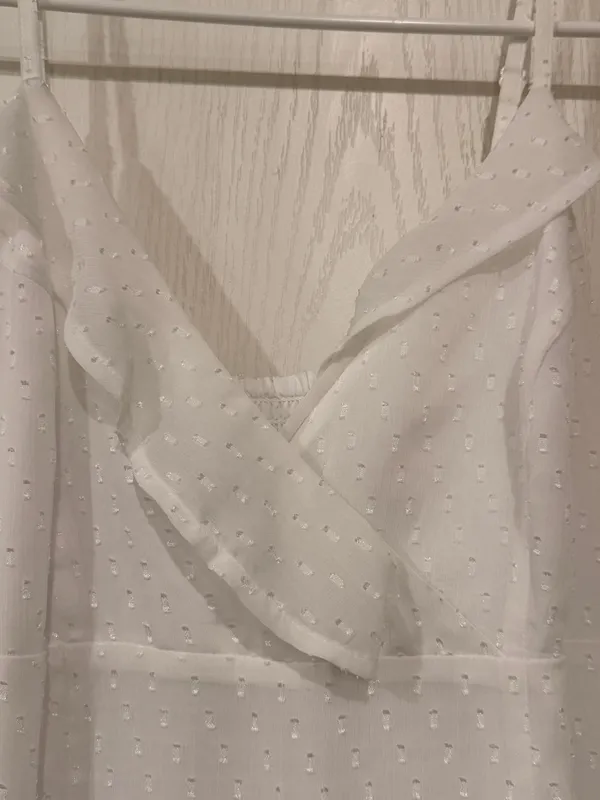 Express White Spaghetti Strap Ruffle Maxi Dress - Image 3