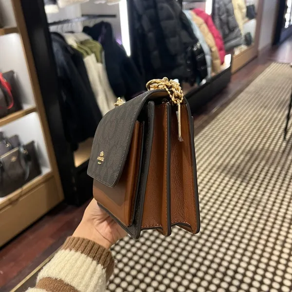 Coach C9946 Mini Klare Crossbody In Signature Canvas - Gold/Brown/Redwood - Image 3