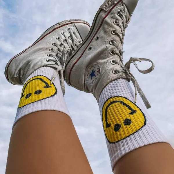 White Smiley Face Socks - Image 4