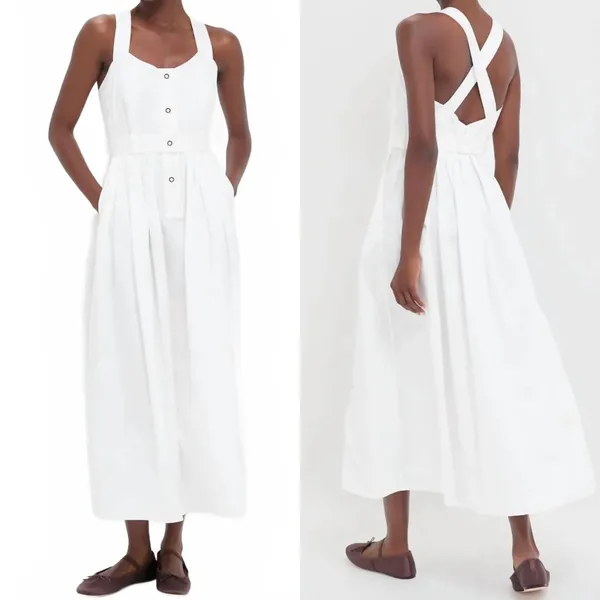 HUNTER BELL Cleo Fitter Maxi Dress in Bright White Size 10 - Image 2
