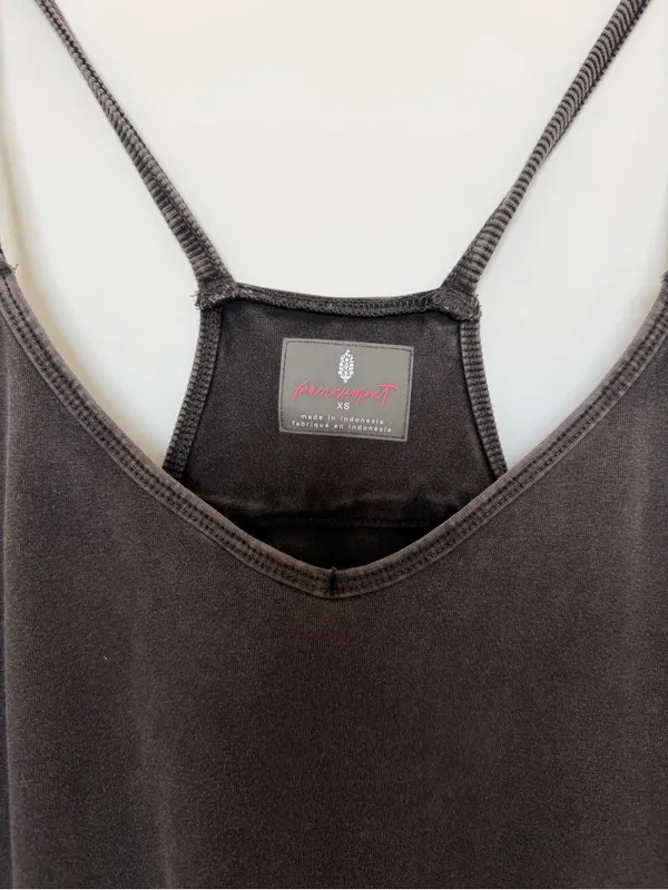 Free People Washed Black Spaghetti-Strap Jumpsuit - Image 4