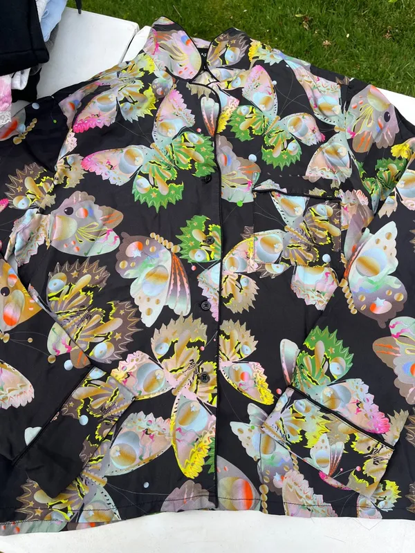 Cynthia Rowley Black Floral Butterfly Print Two-Piece Set - Image 3