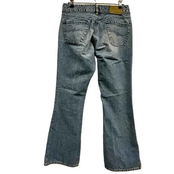 Vintage Silver Mid Rise Blue Jeans Flare Denim Made In Guatemala Womens 30 32 - Image 6