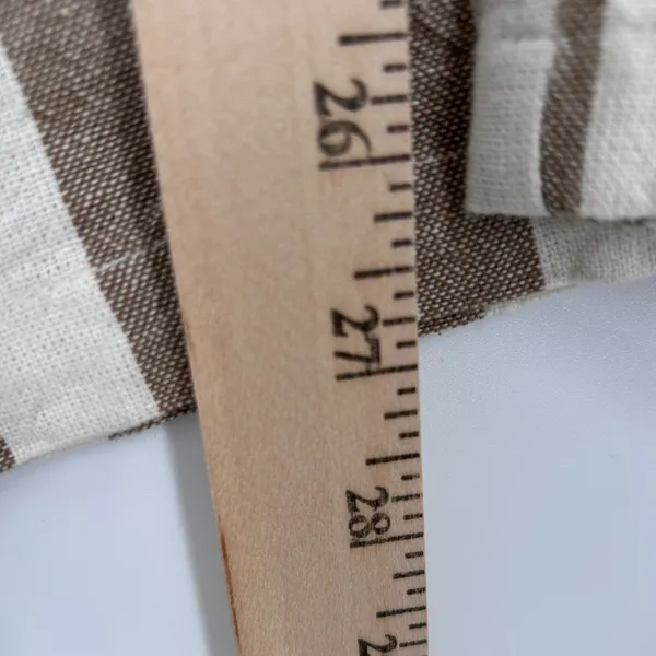 Women's Striped Cotton Paperbag Waist Blend Pants Medium Neutral Minimalist‎ - Image 8