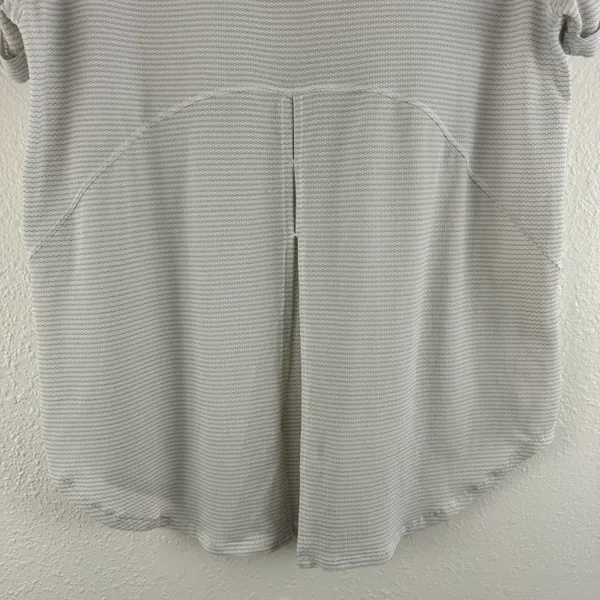 Lululemon Womens White Open Up Tie Back Flowy Athletic Workout Short Sleeve Tee - Image 11