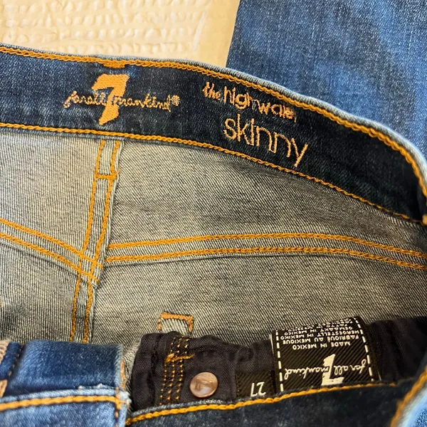 7 for all mankind highwaist skinny jeans 27 women - Image 4