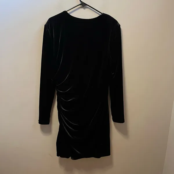 Alex‎ Marie Nikki Stretch Velvet Surplice V-Neck Long Sleeve Ruched Dress 16 New - Image 5