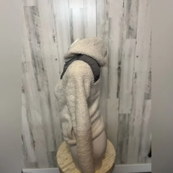 SO Cream Teddy Bear Sherpa Fleece Full-Zip Jacket Hoodie Women's XS - Image 4