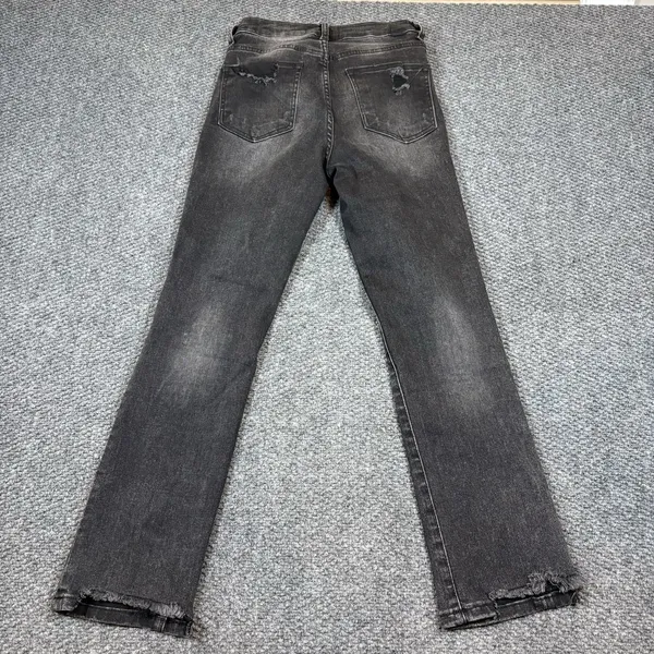 Risen Jeans Womens 1/25 Black Charcoal Skinny High‎ Rise Distressed - Image 3
