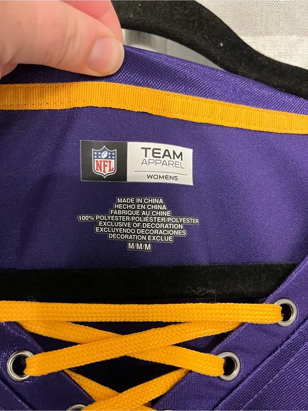 NFL Women's Lace-Up Football Tee - Purple & Gold - Image 2