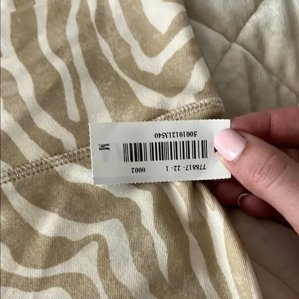 Zebra Print Women's Biker Shortd Tan Size M - Image 2