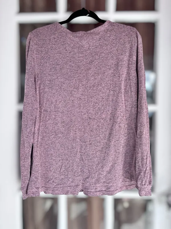 Maurice’s Women’s XL Mauve Purple Long Sleeve Top w/Floral Lace Yoke Coquette - Image 2