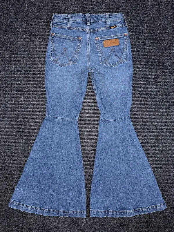 Wrangler Retro Trumpet Flare Bell Bottom Jeans Sz 26x30 Western Boho Rodeo Denim - Image 2