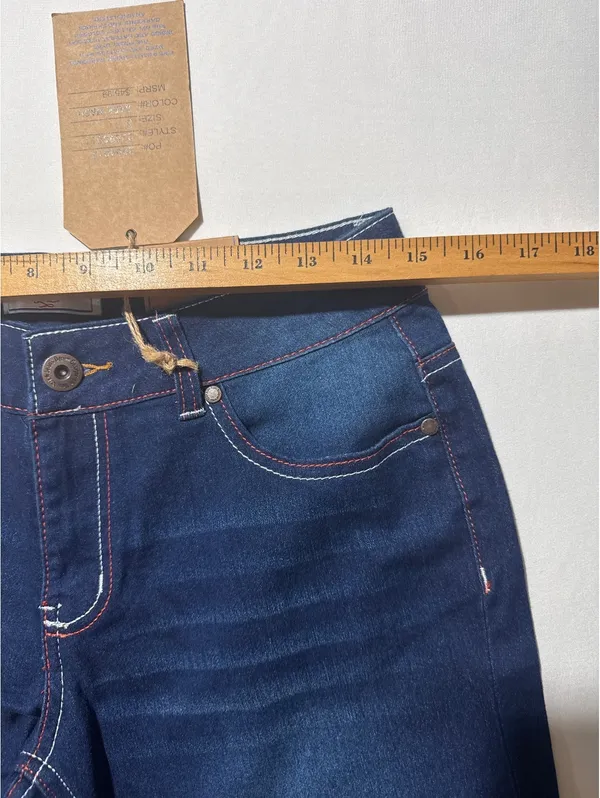 Jean's Denim Women's Size 8 Classic Dark Blue Straight Jeans - Comfy & Stylish! - Image 5