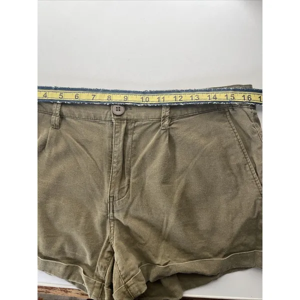 Hinge Shorts Cuffed Olive Green Stretch Mini Size Small Small Pockets - Image 7
