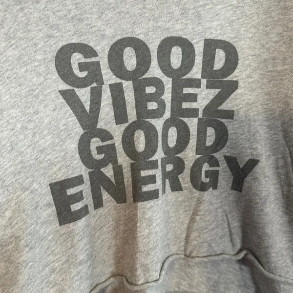Aerie Gray Cotton Short Sleeve Good Vibes Energy Cropped Top Women Sz M - Image 5