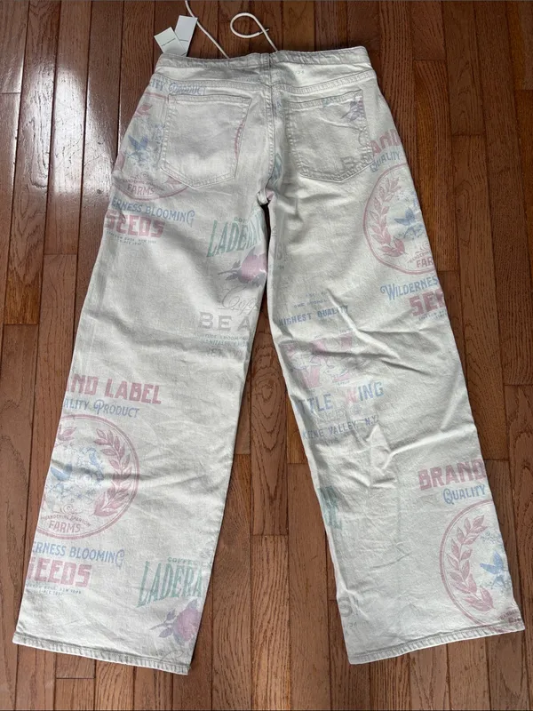 Abercrombie low loose linen blend jeans - Image 7
