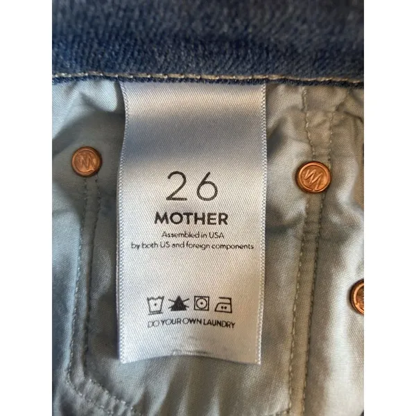 MOTHER Vamp Fray Jeans In Crack The Whip‎ Wash Women’s Size 26 Preppy Classic - Image 14