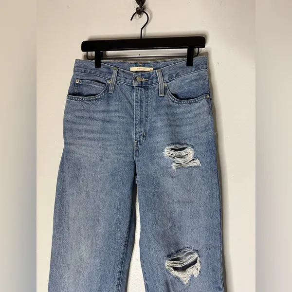 Levi’s 94 Baggy Wide Leg Jeans Size 27‎ X 31 Distressed - Image 3