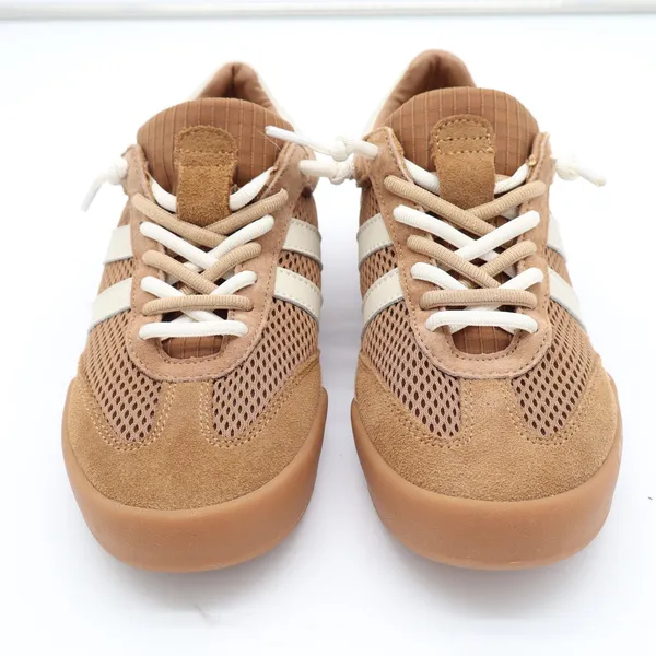 Verdict Women's Tan Mesh Suede Soccer Style Sneakers Size 6 Gum Sole - Image 4