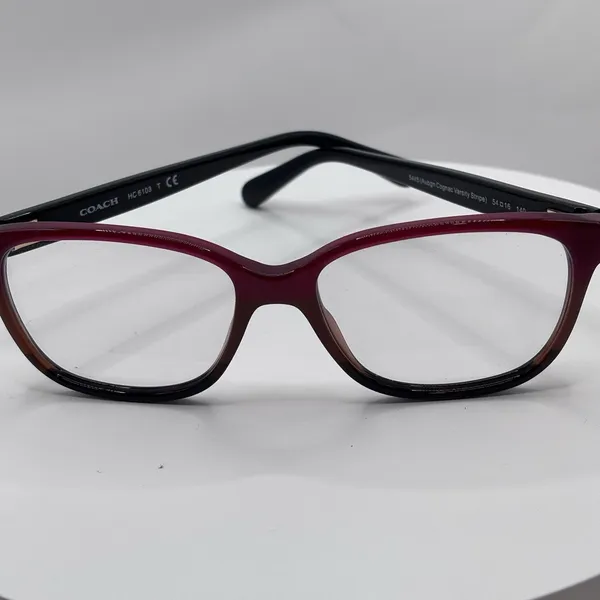 Coach HC6103 5445 54 -16 Aubgn Cognac Varsity Stripe Eyeglasses Pre-Owned - Image 8