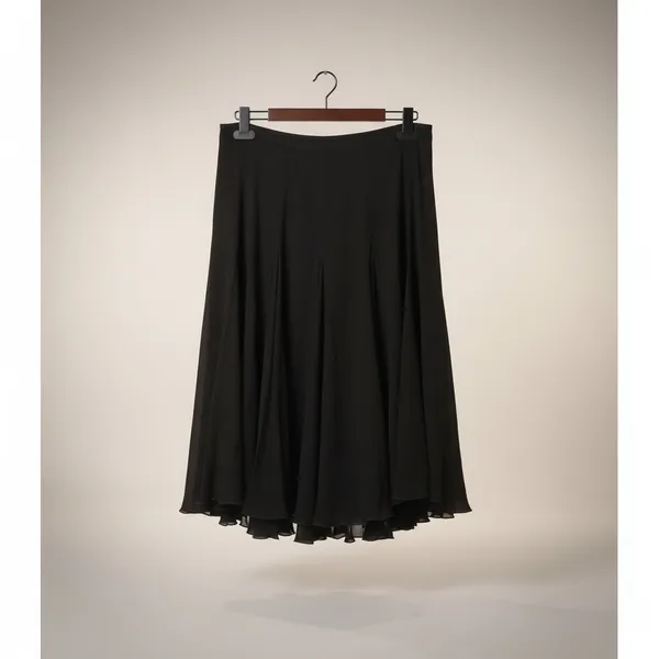 Alberto Makali Black Silk Flowy Midi Skirt Size 4 - Image 4