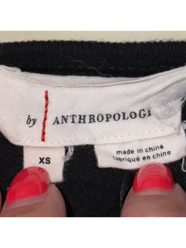 Anthropologie One Shoulder Long Sleeve Top Women’s XS Black Asymmetrical - Image 5