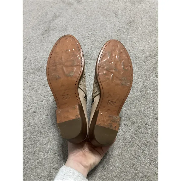 Frye Womens Carson Woven Boot Woven Size 6.5 Cream‎ - Image 6