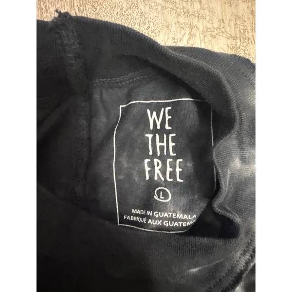 We‎ The Free Free People Black Tie Dye Mock Neck Oversized Long Sleeve Tee Large - Image 2