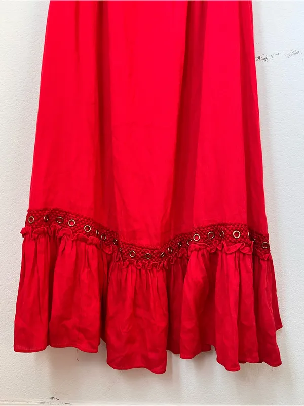 MISA Los Angeles Safa Red One Shoulder Ruffle Maxi Dress Women's XS $400 - Image 4