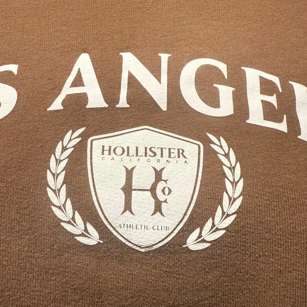 Hollister Los Angeles Brown Graphic Sweatshirt Crewneck Pullover Top - S - Image 2