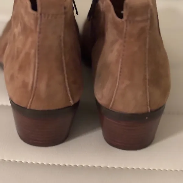 J.Crew "Sawyer" Brown Leather Suede Stacked Heel‎ Side-Zip Ankle Boots Booties - Image 3
