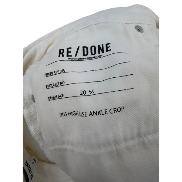 RE/DONE 90s High Rise Cutoff Bermuda Denim Shorts White Size 28 - Image 7