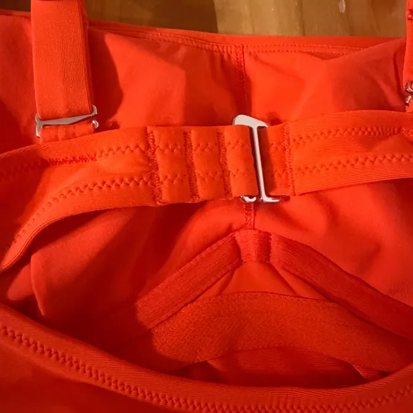 Athleta Aqualuxe Ruched Tankini Top Orange Swimwear 32B/C - Image 5