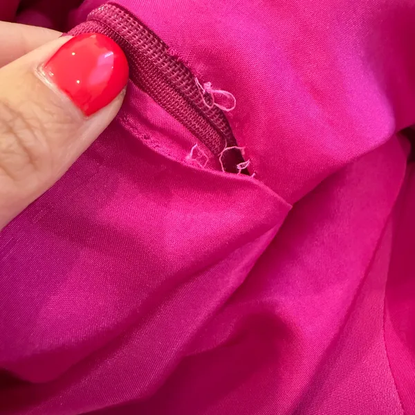 JENNI KAYNE Silk Strapless Maxi Dress in Fuchsia Pink and Red NWT Medium‎ - Image 7