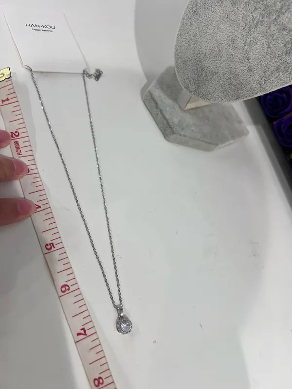Super Flash Zircon Pendant Titanium Steel Necklace - Image 4