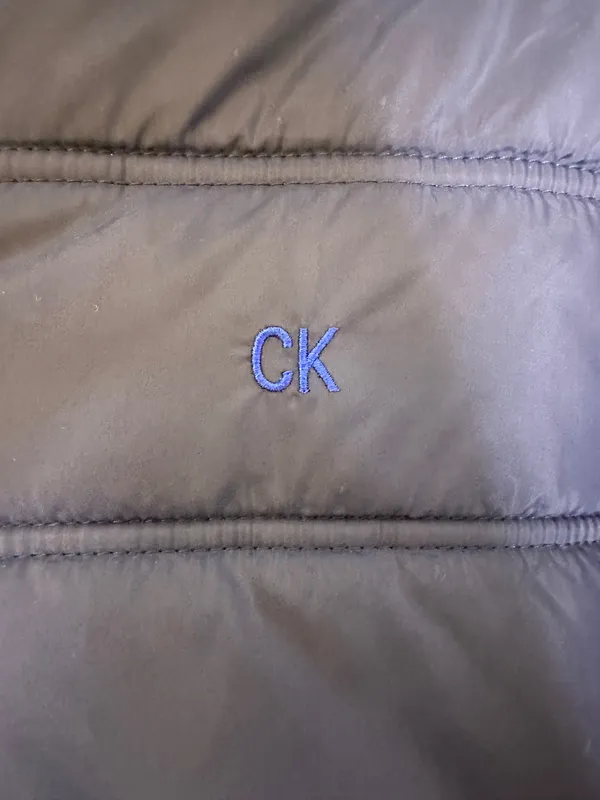 Calvin Klein Navy Blue Puffer Jacket with Hood | Fleece Lined Winter Coat Size L - Image 3