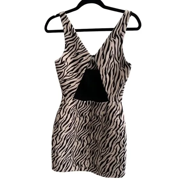 Bec + Bridge Women's Size 4 Black White Zebra Cecile Mini Dress v6x - Image 5