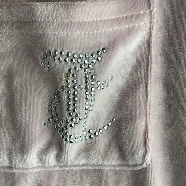 Juicy Couture Pink‎ Velour Embellished Logo Nightshirt Sleepshirt Lounge L - Image 3